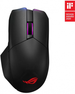 ASUS ROG Chakram vezeték nélküli (2,4GHz/Bluetooth) gaming egér Qi-töltéssel fekete (90MP01K0-BMUA00)